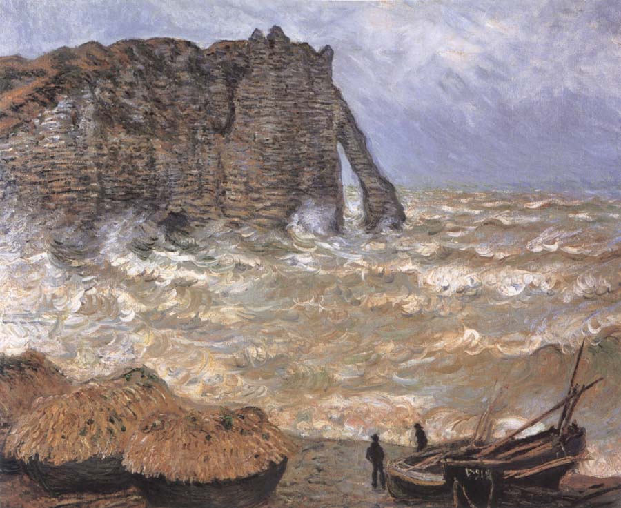 Claude Monet Etretat,Rough Sea